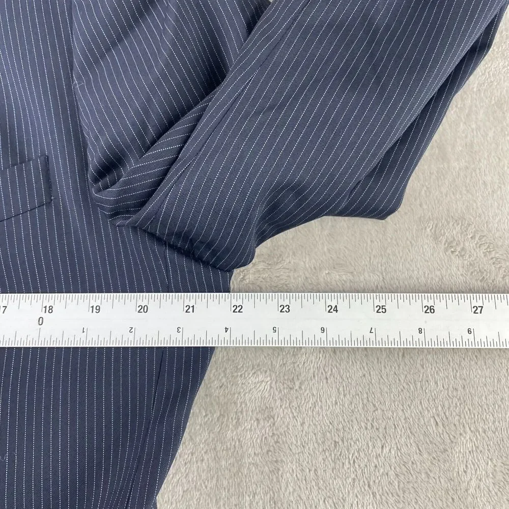 Brooks Brothers 1818 Fitzgerald Blazer Jacket Men 44R Blue Striped 100% Wool‎
